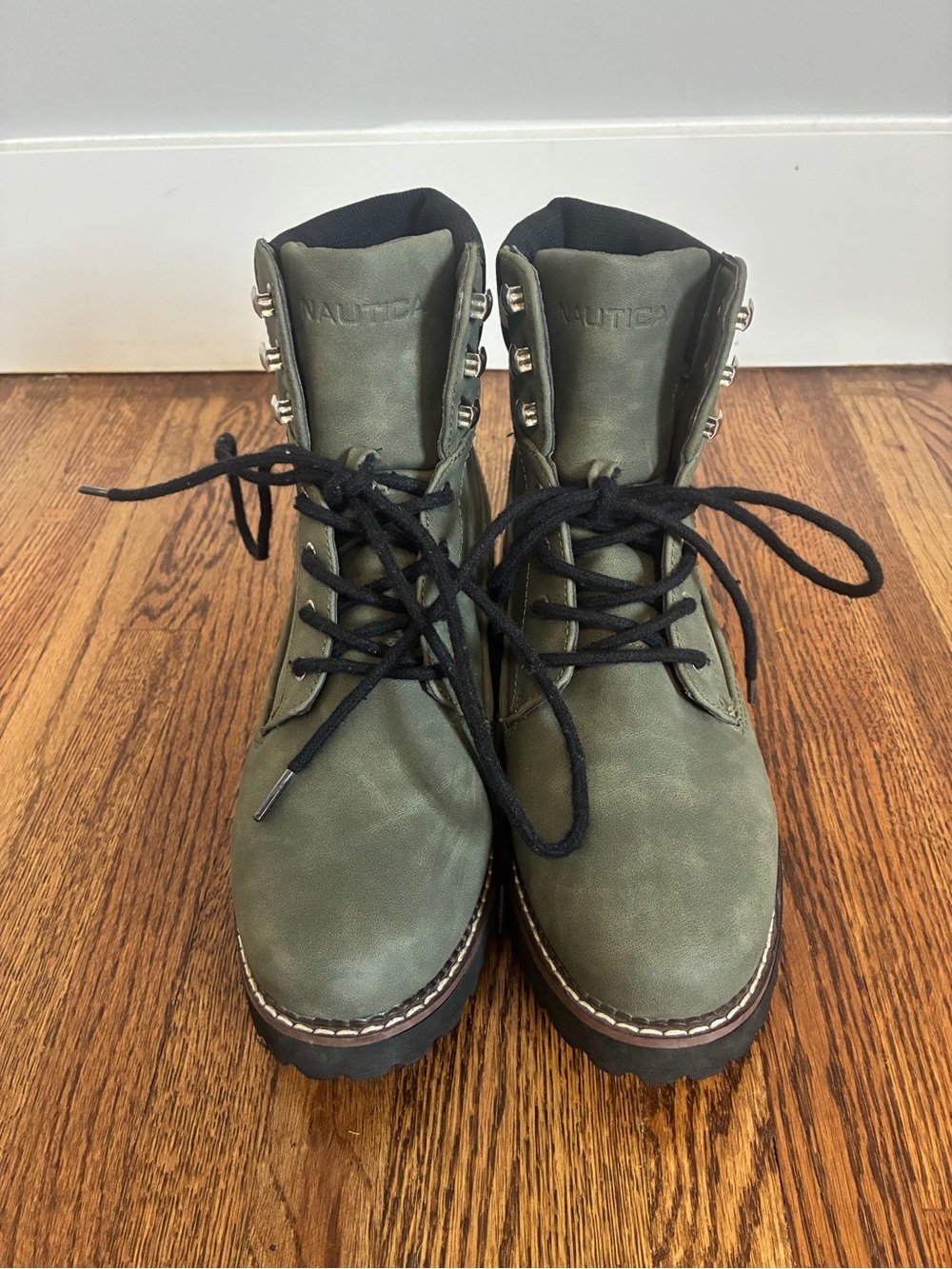 Nautica Men's Olive Lace-Up Outdoor Boots